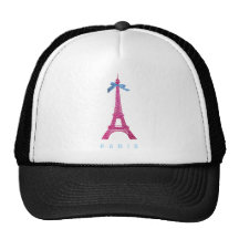 Heißes Rosa-Eiffel-Turm im Imitat-Glitter Truckermütze