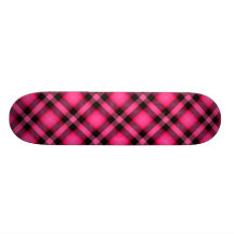 Heißes Rosa kariert, Punk- oder Preppy Bedruckte Skateboarddecks