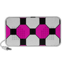 Heißes Rosa-Schwarz-weißes Quadrat-Hexagon-Muster Laptop Lautsprecher
