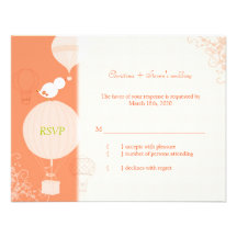 Heißluft-Ballone + Vogel-Hochzeit UAWG (4.25x5.5) Individuelle Einladung