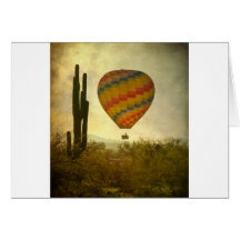 Heißluftballon-Flug über der Südwestwüste Grußkarte