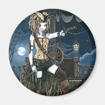 "Helena" Himmel-Piraten-Schiffs-Mond-Feen-Magnet Kühlschrankmagnet