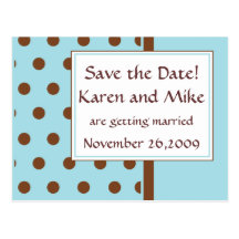 Hellblau und Schokolade Save the Date! Postkarten