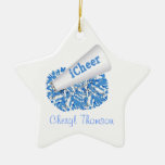 Hellblaue u. weiße Cheerleaderverzierung Ornamente