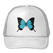 Helle blaue u. schwarze Schmetterlings-Vorlagen-Fa Kultcaps