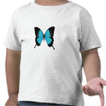 Helle blaue u. schwarze Schmetterlings-Vorlagen-Fa T-shirt