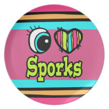 Helle Liebe Sporks des Augen-Herz-I Teller