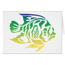 Helle mutige bunte Fisch-T-Shirts und Geschenke Karte