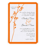Helle orange wilde Blumen-Niederlassungs-Hochzeit Einladungen