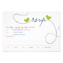 Helle Retro Liebe-Vogel-Wartekarte Individuelle Ankündigskarten