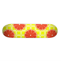 Helle Sommer-Pampelmusen auf zitronengelben Quadra Individuelle Skatedecks