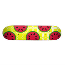 Helle Sommer-Picknick-Wassermelonen auf gelben Qua Personalisierte Skatedecks