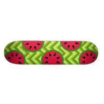 Helle Sommer-Picknick-Wassermelonen auf grünem Zic Personalisiertes Skateboard