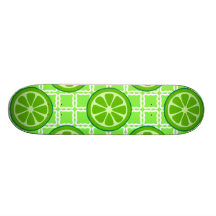 Helle Sommer-Zitrusfrucht-Kalke auf grünen quadrat Individuelle Skateboarddecks