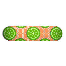 Helle Sommer-Zitrusfrucht-Kalke auf korallenroten  Personalisierte Skatedecks