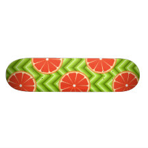 Helle Sommer-Zitrusfrucht-Pampelmusen auf grünem Z Personalisierte Skateboarddecks