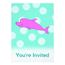 Heller rosa Delphin Personalisierte Einladungskarte