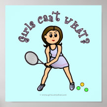 Helles Tennis-Spieler-Mädchen Plakat