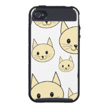 Hellgelbes Katzen-Muster iPhone 4 Etui