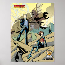 Hellhounds-"Zusammenbruchs-und Brand-" Wand-Plakat