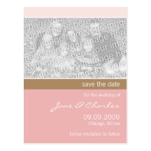 Hellrosa u. TAN-Foto Save the Date Postkarten