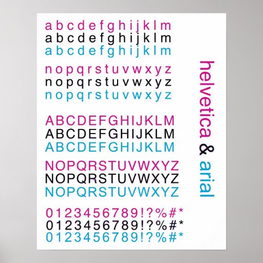 Helvetica u. arial Plakat