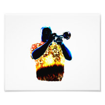 Hemd des Trompete-Spieler-Blues-orange Rotes Kunstphotos