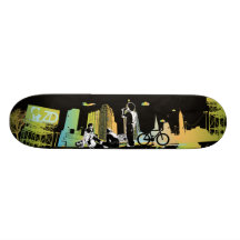 Heraus hängen mit dem Skateboard der Gruppen-(Grün Personalisierte Skateboarddecks
