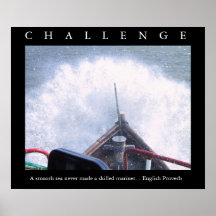 HERAUSFORDERUNG - motivierend Zitat BOOT Plakat-w
