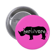 Herbivore - Nashorn - Rosa Anstecknadelbutton