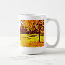 Herbst-Baum-Szene Kaffeehaferl