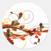 Herbst-Blatt-Entwurf Runder Sticker