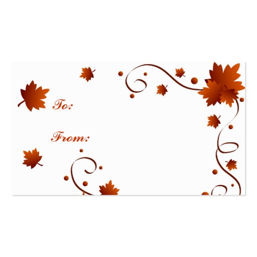 Herbst-Blätter - Gifttag Visitenkartenvorlagen