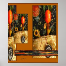 Herbst-Kürbis und Sonnenblume-Ernte-Plakat