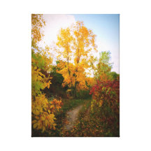 Herbst-Spur Leinwand Drucke