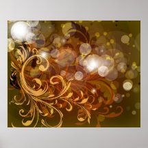 Herbstliches Wirbel und Lichter Plakat