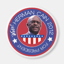 Herman Kain für US Präsidenten 2012 Kühlschrankmagnete