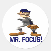 Herr Focus Runder Aufkleber