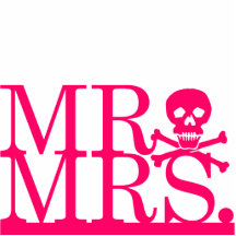 Herr u. Frau Pink Skull Cake Topper Fotostatue