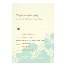Herrliche Hibiskus-Hochzeit UAWG Karten (blau) Individuelle Einladung