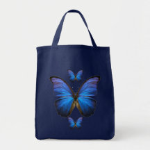 Herrlicher blauer Morpho Schmetterling Einkaufstasche