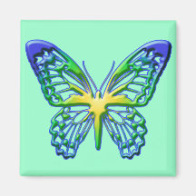 Herz aus Golds-Schmetterling Kühlschrankmagnet