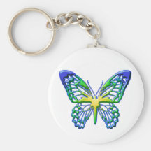 Herz aus Golds-Schmetterling Schlüsselbänder