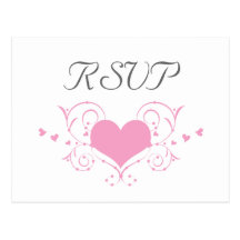 Herz blühen UAWG Postkarte, rosa