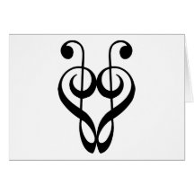 Herz des dreifachen Clef (Schwarzes) Karte