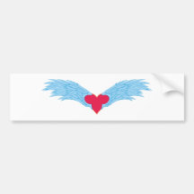 Herz Flügel heart wings Autoaufkleber