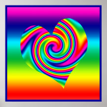 Herz-geformte Regenbogen-Rotation Posterdrucke