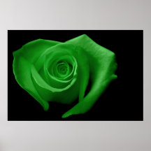 Herz-geformte Rose, grün Plakatdruck