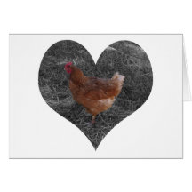 Herz-geformtes Huhn Grußkarten
