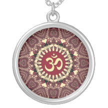 Herz-geometrische Mandala Aum Symbol-Halskette